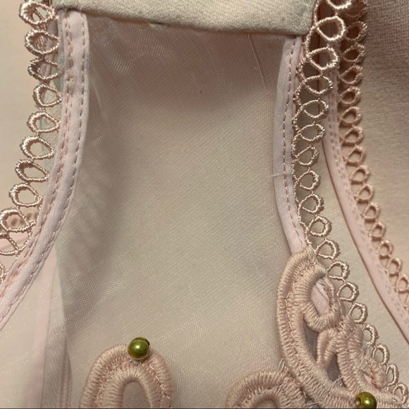 TAHARI Peach mini cocktail Dress with lace size 6 sleeveless wedding guest - Picture 12 of 12